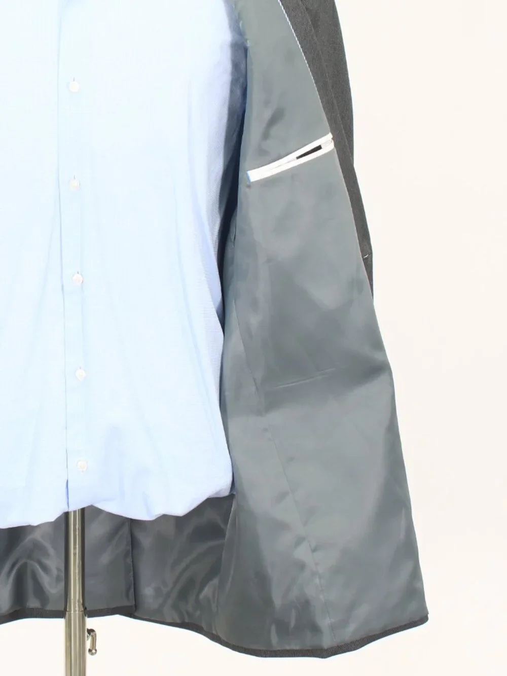 Haggar 44L 40x28 Gray Full Suit 2-Button Solid R946